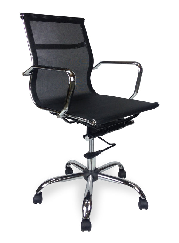 Designer Mesh Boardroom Office Chair - Low Back - Black - image 3