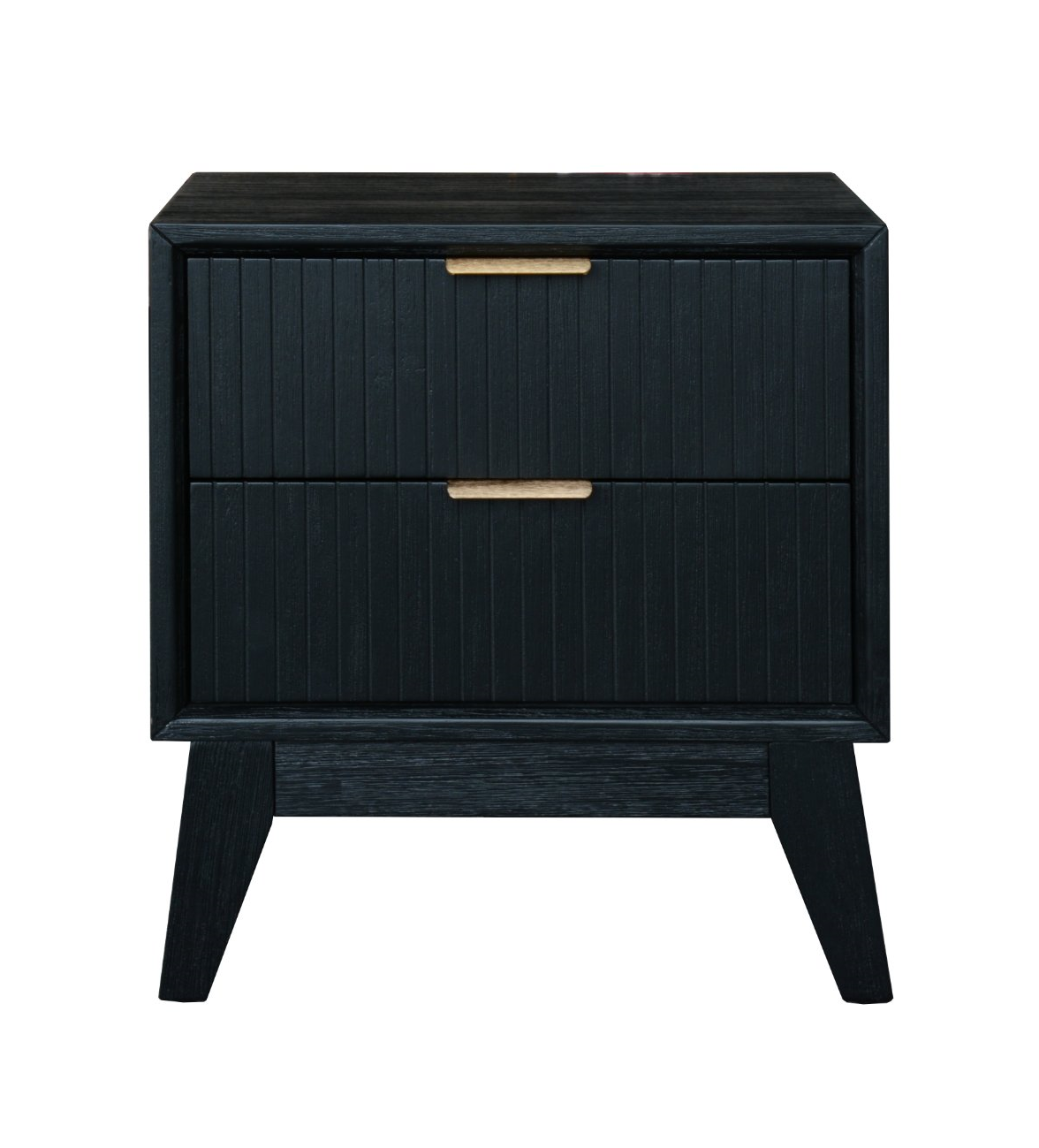 Ella 2 Drawer Bedside Table - Brushed Black