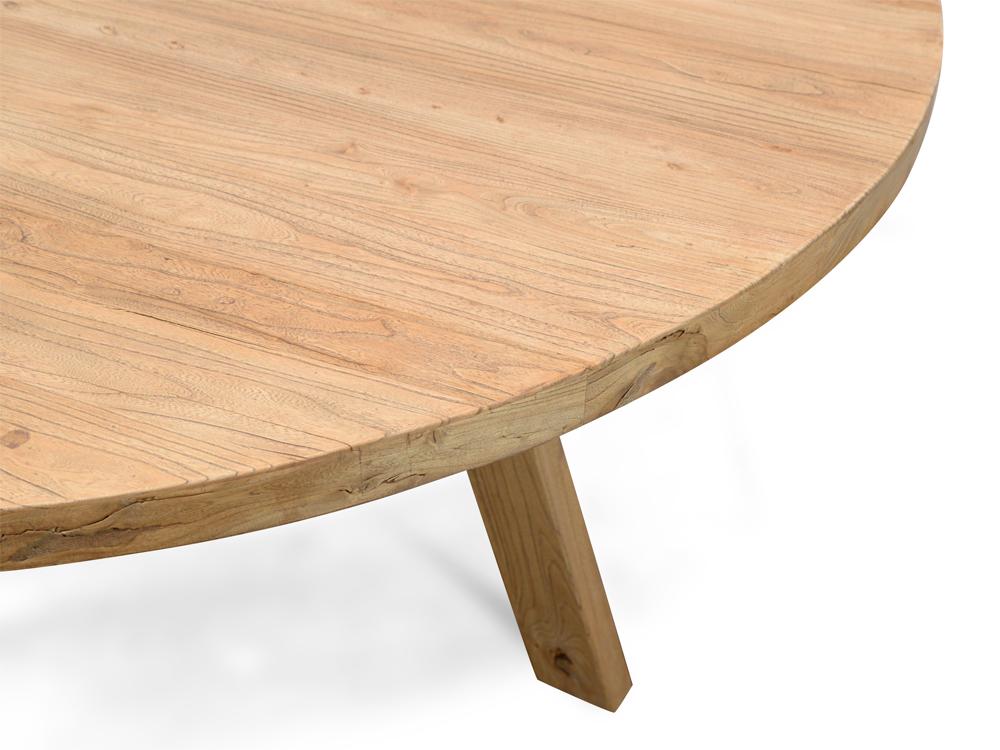 Ethan Reclaimed Elm Wood 1.5m Round Dining Table
