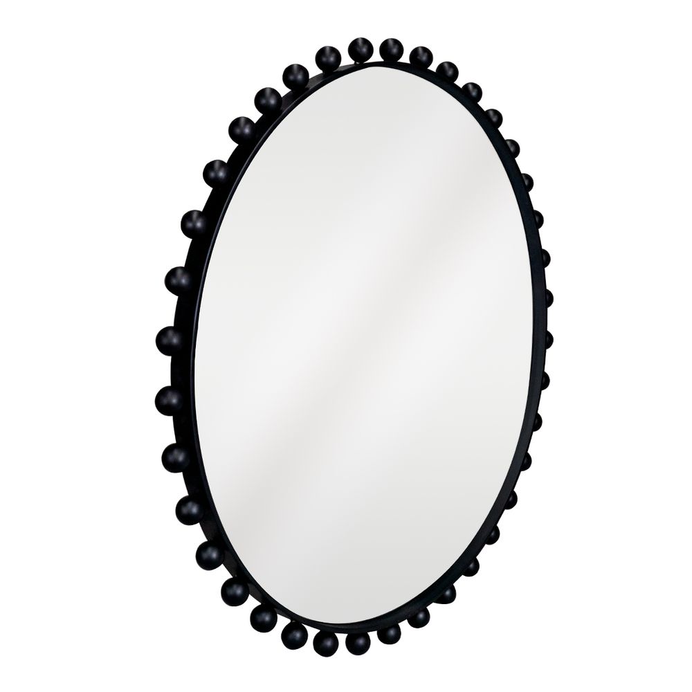 Birchgrove Round Wall Mirror - Black