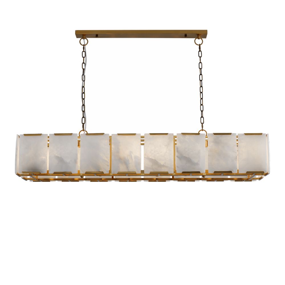 Florence Alabaster Pendant - Linear Antique Brass