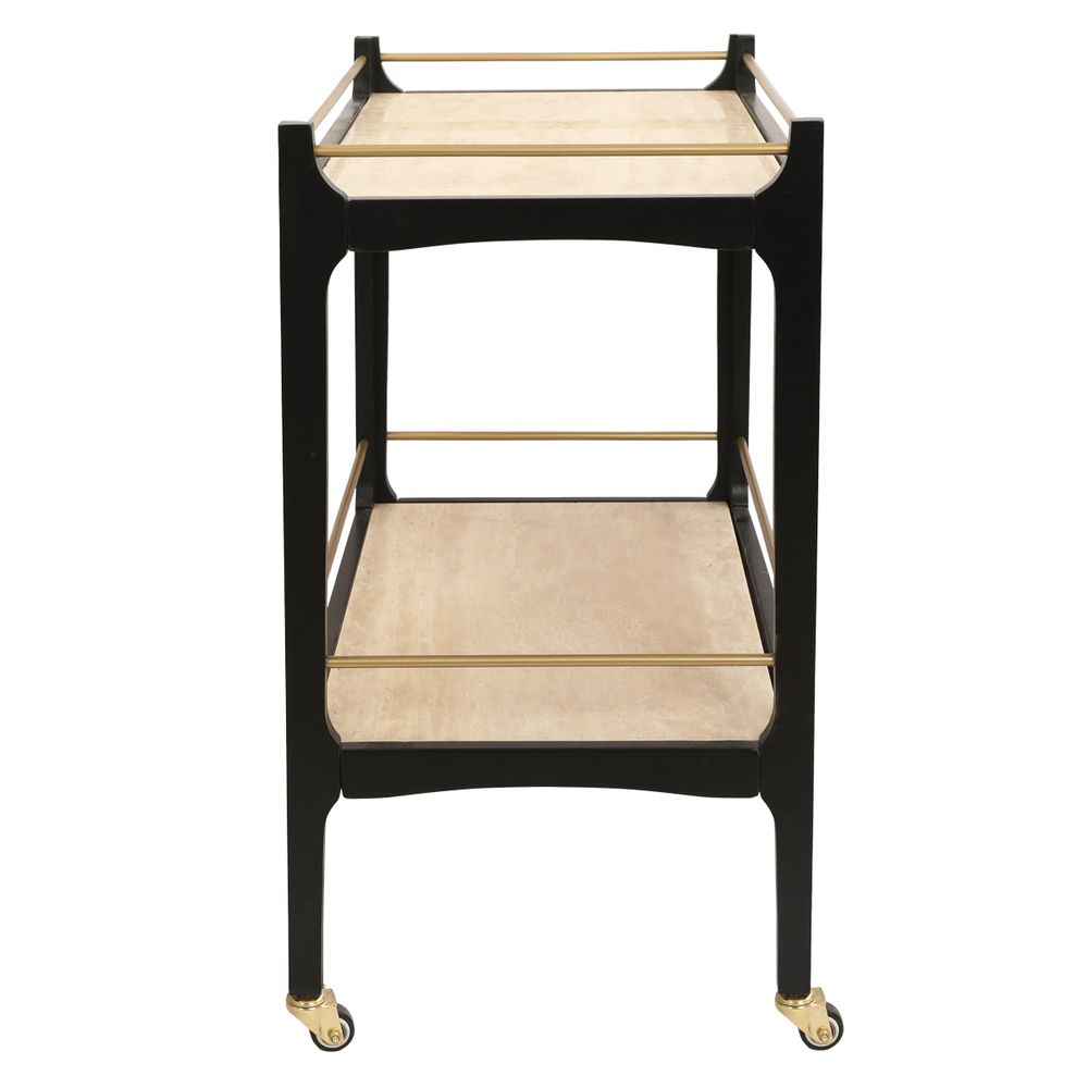 Ashley Travertine Bar Cart - Black