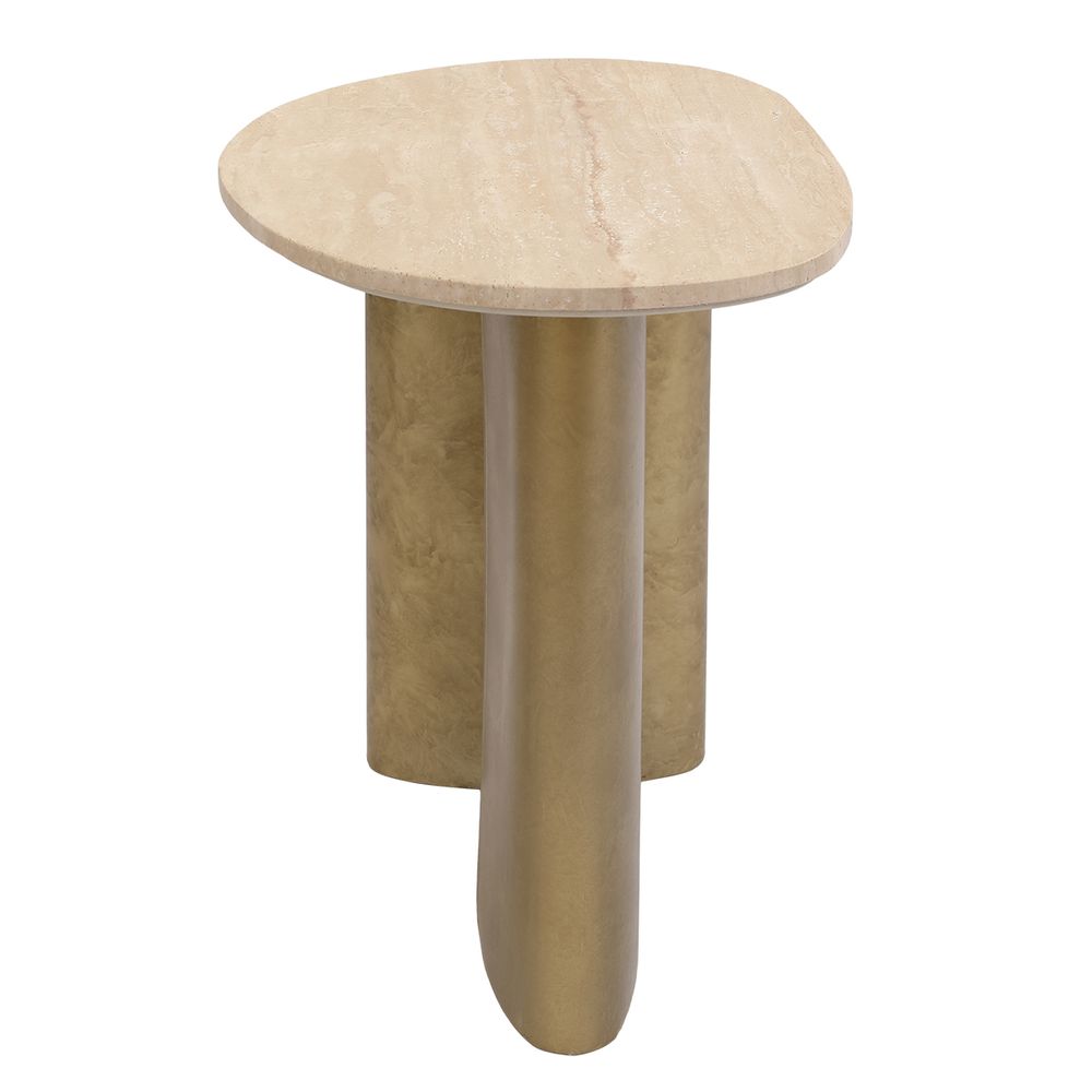 Audrey Large Side Table - Travertine