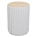 Carter Travertine Side Table - White