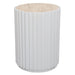 Carter Travertine Side Table - White