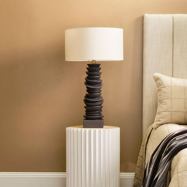 Mendoza Table Lamp - Grey w White Shade