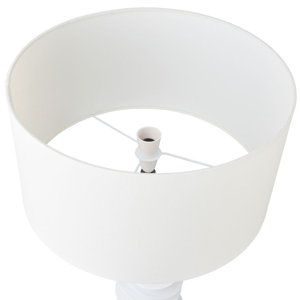 Mendoza Table Lamp - White w Off White Shade