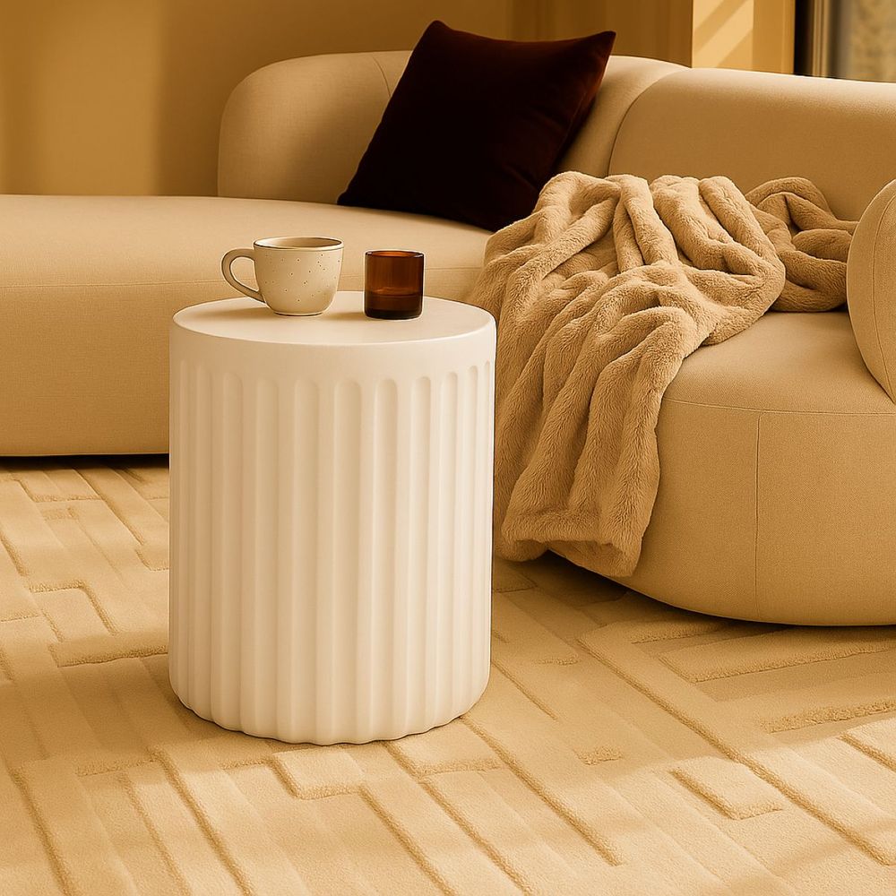 Caleb Side Table - White