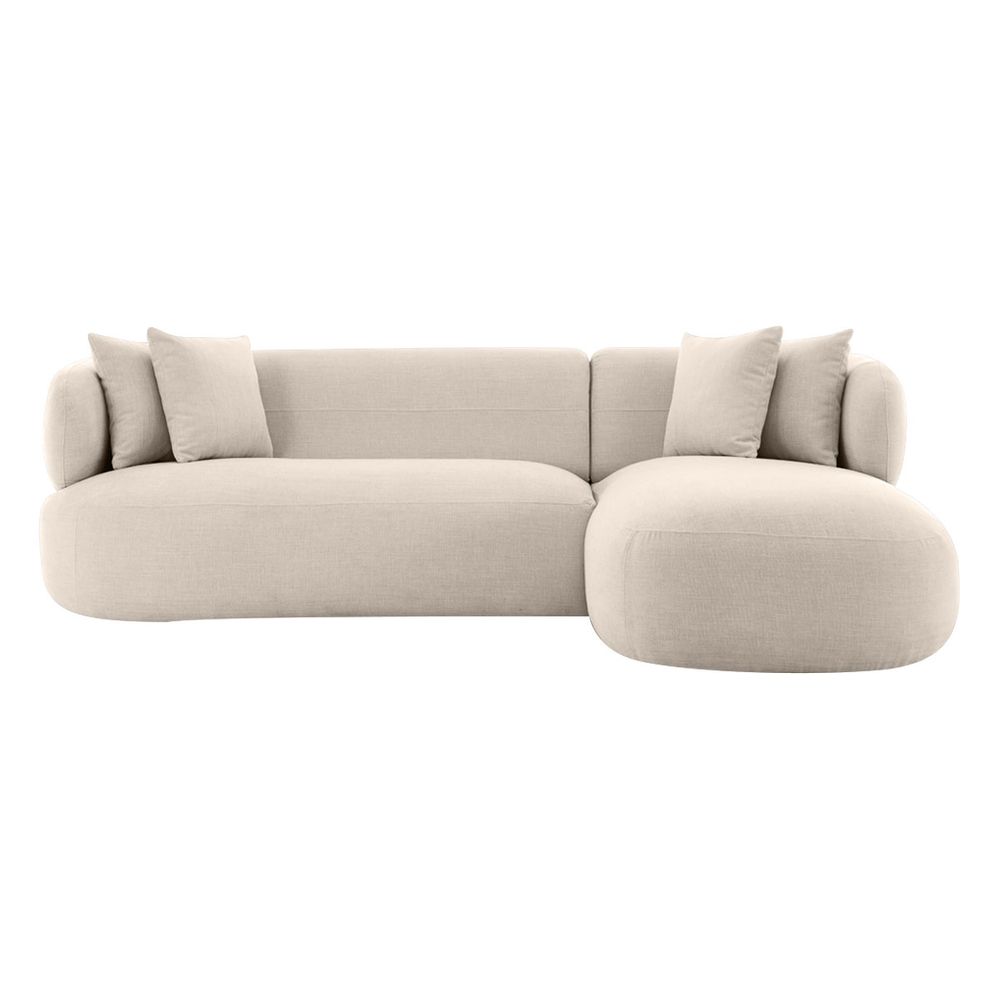 Greenwich Modular 3 Seater Sofa w Right Chaise - Natural Chenille