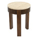 Oliver Travertine Side Table - Small Brown