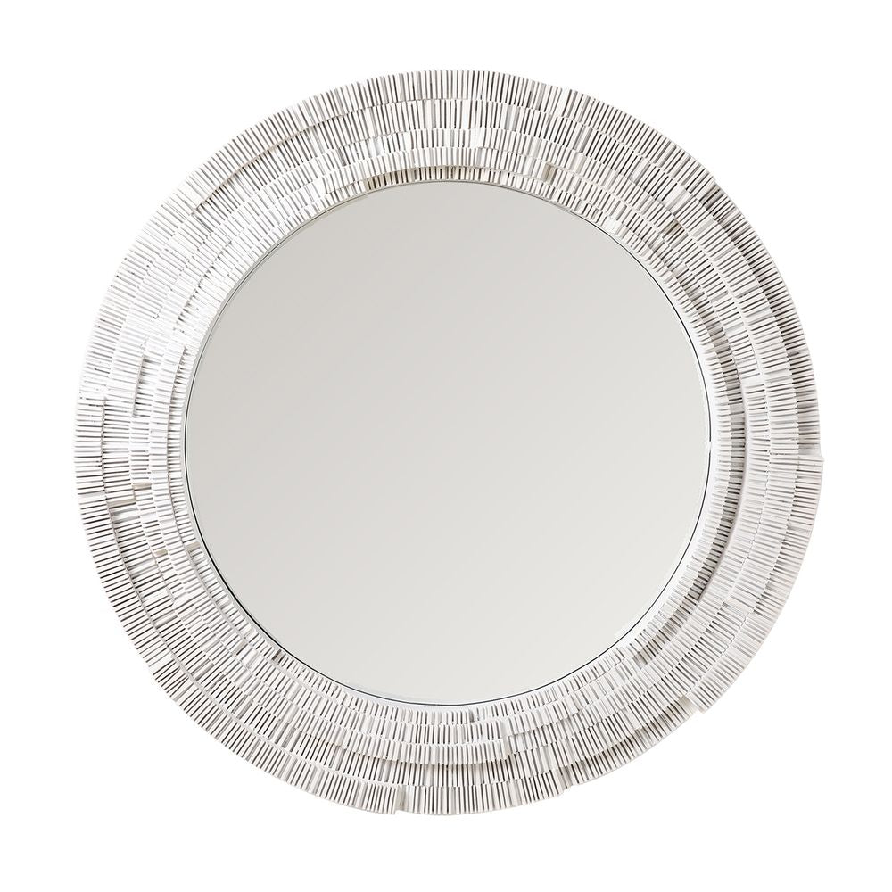 Dunbar Round Wall Mirror - White
