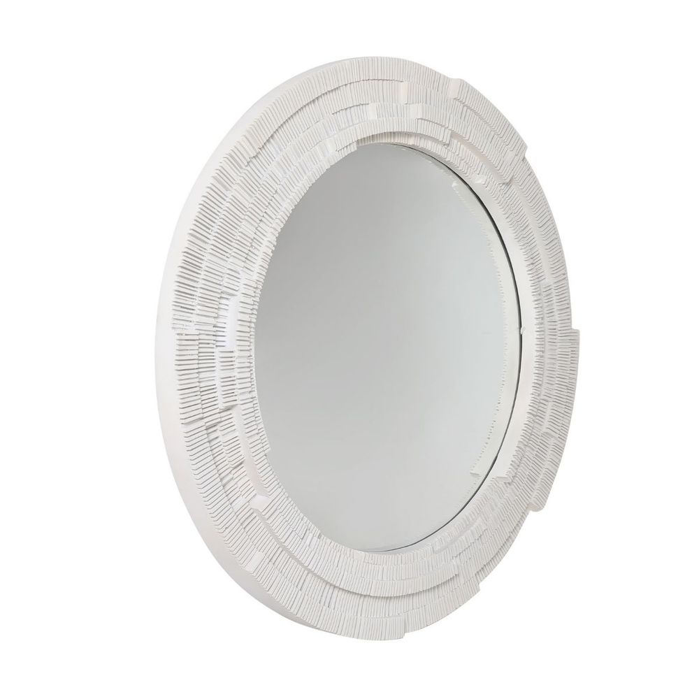 Dunbar Round Wall Mirror - White