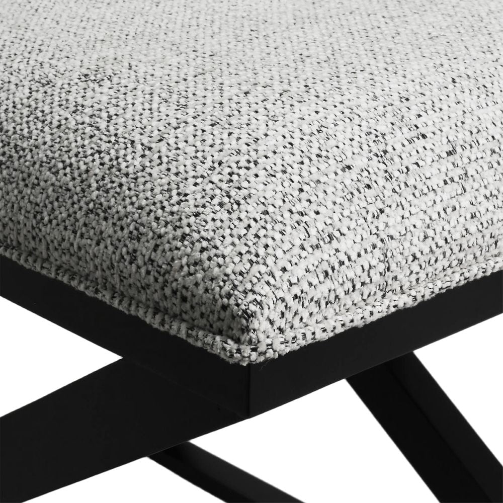Spencer Black Timber Stool - Salt & Pepper
