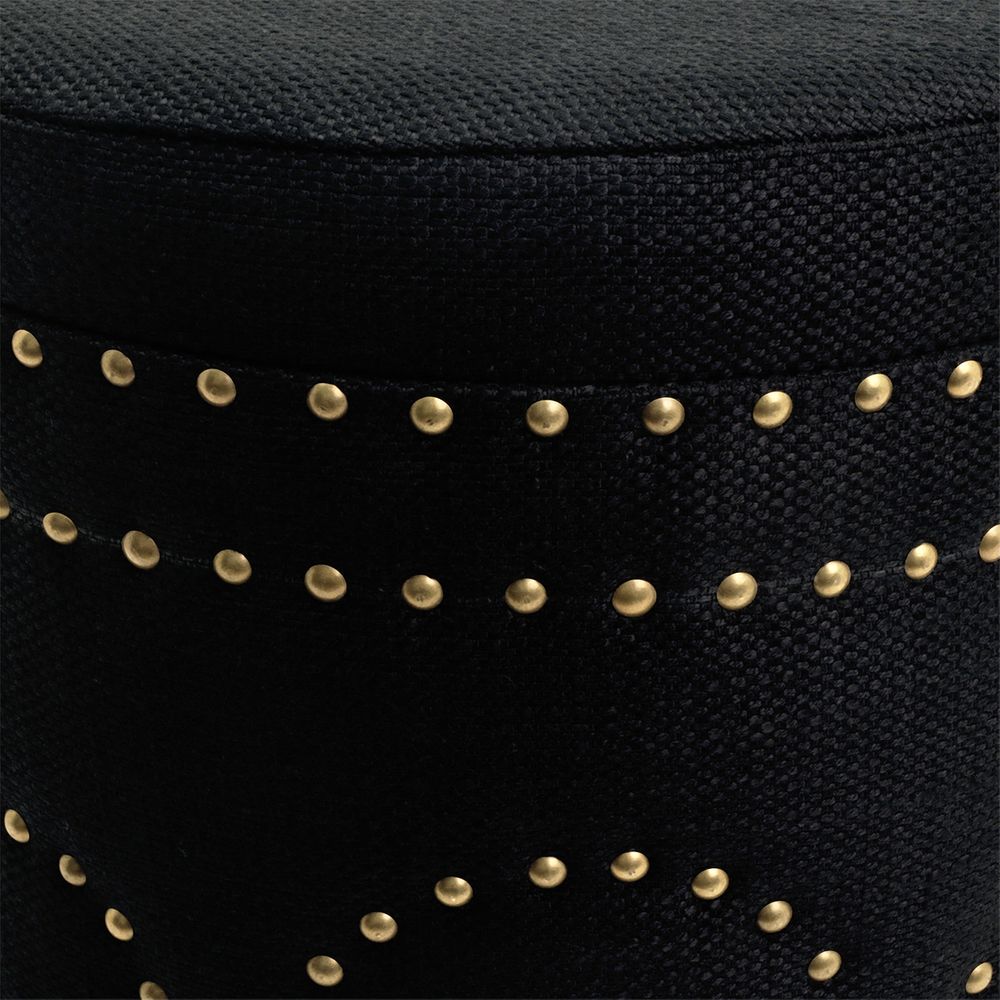 Bradshaw Round Storage Stool - Black Linen