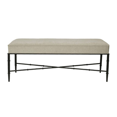 Hacienda Black Iron Bench Ottoman - Wheat