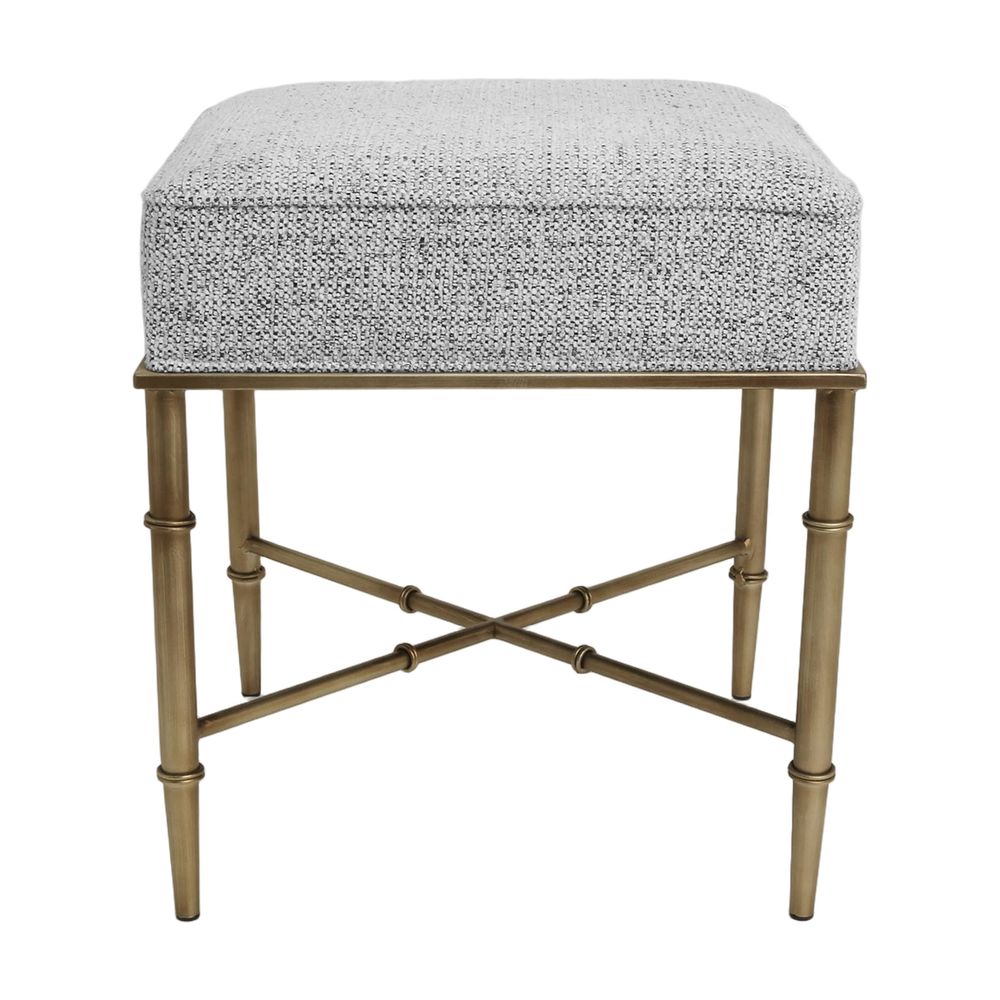 Hacienda Antique Gold Iron Stool - Salt & Pepper