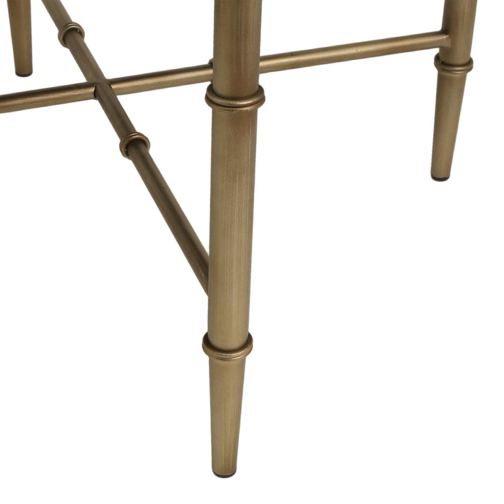 Hacienda Antique Gold Iron Stool - Salt & Pepper