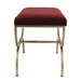 Novak Antique Gold Iron Stool - Mulberry Velvet