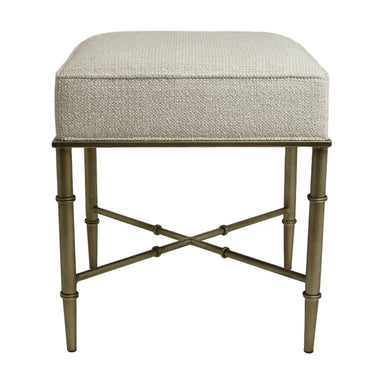 Hacienda Antique Gold Iron Stool - Speckle Ecru