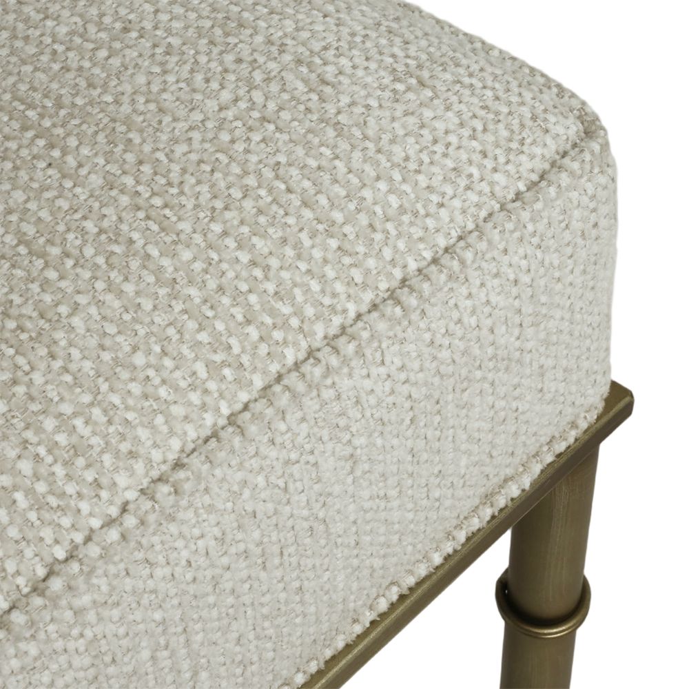 Hacienda Antique Gold Iron Stool - Speckle Ecru