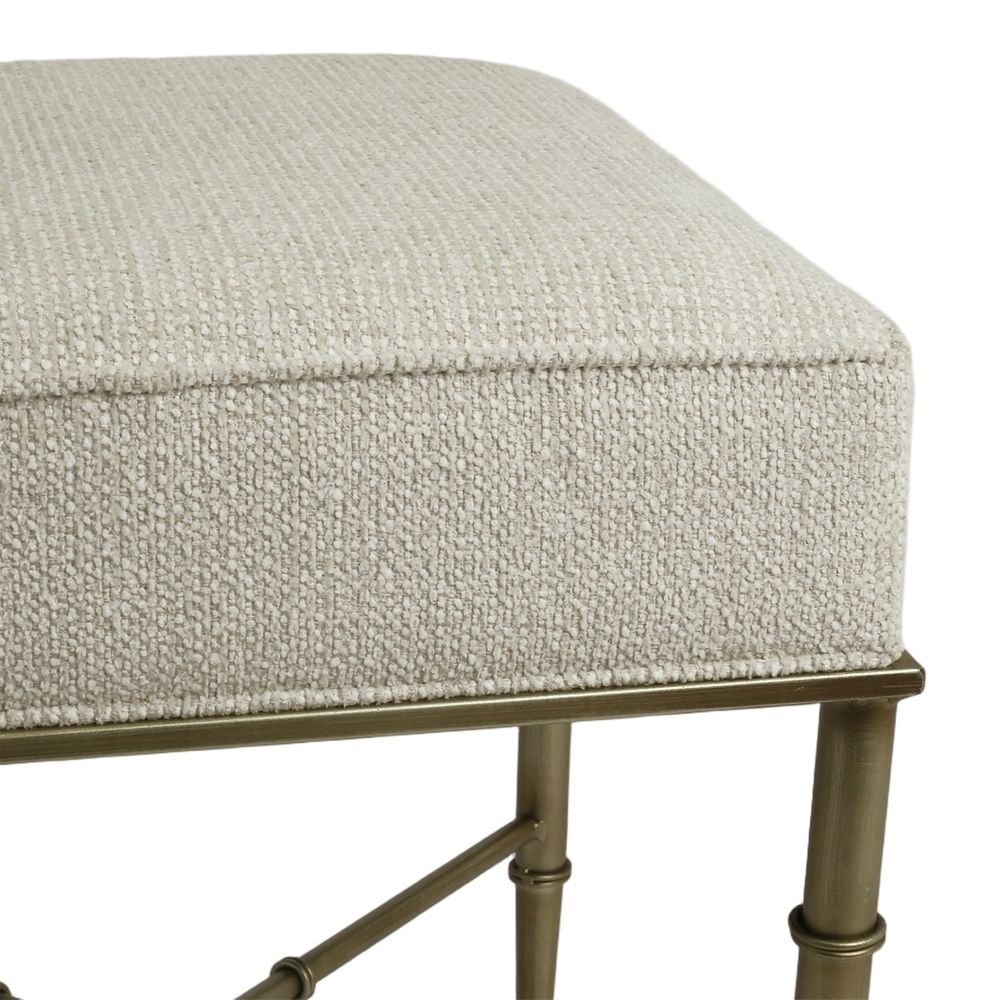 Hacienda Antique Gold Iron Stool - Speckle Ecru