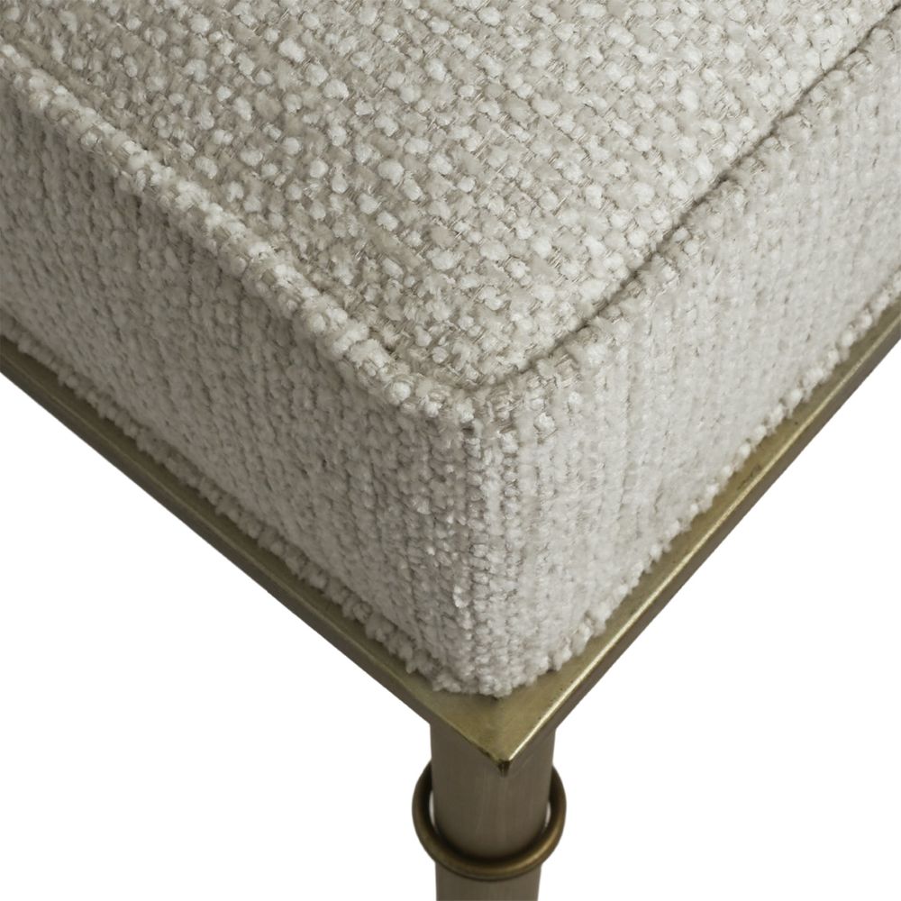 Hacienda Antique Gold Iron Stool - Speckle Ecru