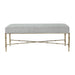 Hacienda Antique Gold Iron Bench Ottoman - Salt & Pepper