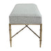 Hacienda Antique Gold Iron Bench Ottoman - Salt & Pepper
