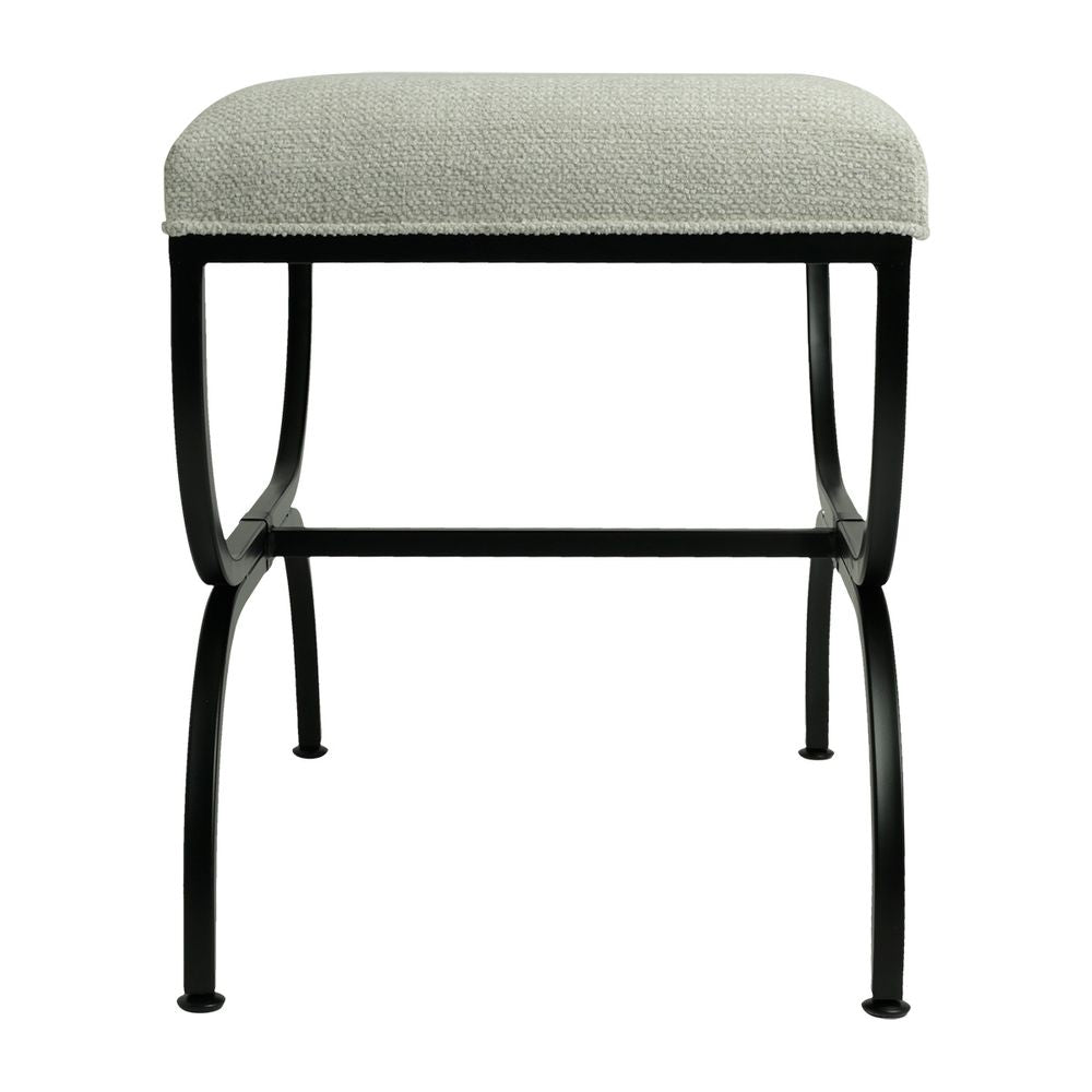 Novak Black Iron Stool - Speckle Ecru