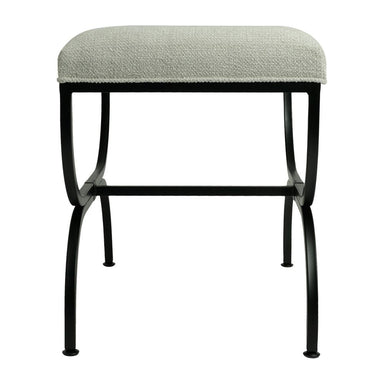Novak Black Iron Stool - Speckle Ecru