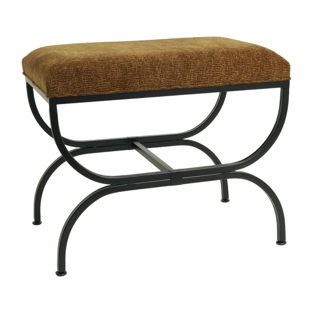Novak Black Iron Stool - Butterscotch