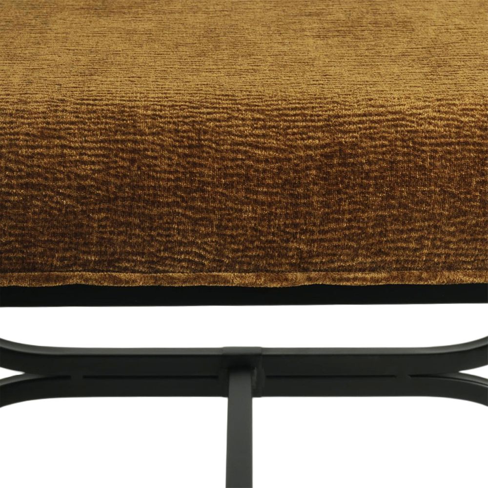 Novak Black Iron Stool - Butterscotch