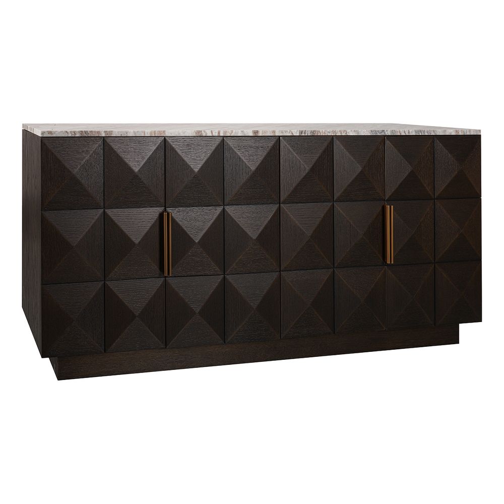 Benedict Smoked Oak Buffet - Black Marble