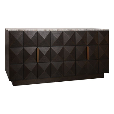 Benedict Smoked Oak Buffet - River Brown Marble