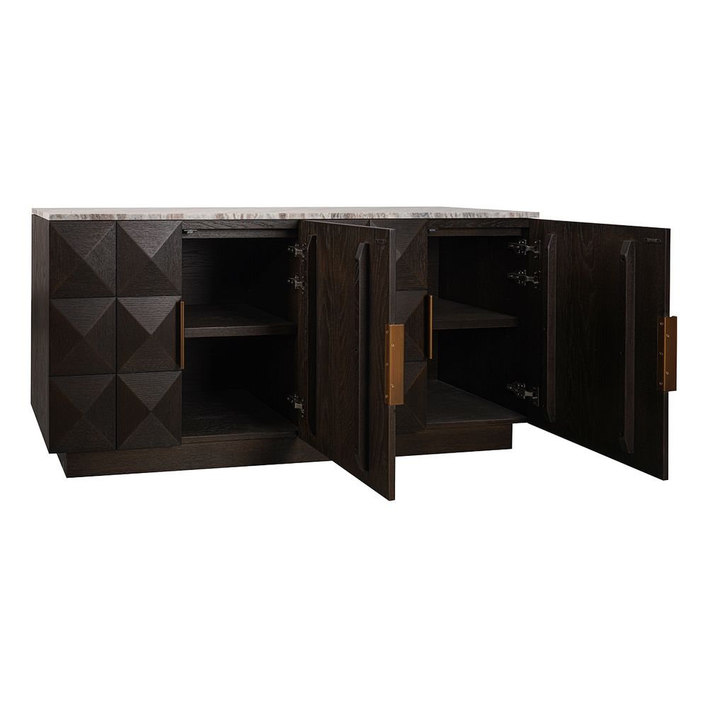 Benedict Smoked Oak Buffet - River Brown Marble
