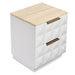 Benedict White Oak Bedside Table - Travertine