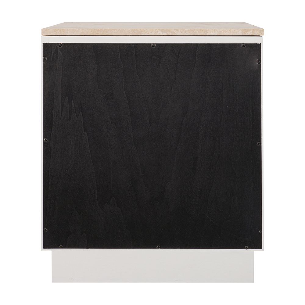 Benedict White Oak Bedside Table - Travertine
