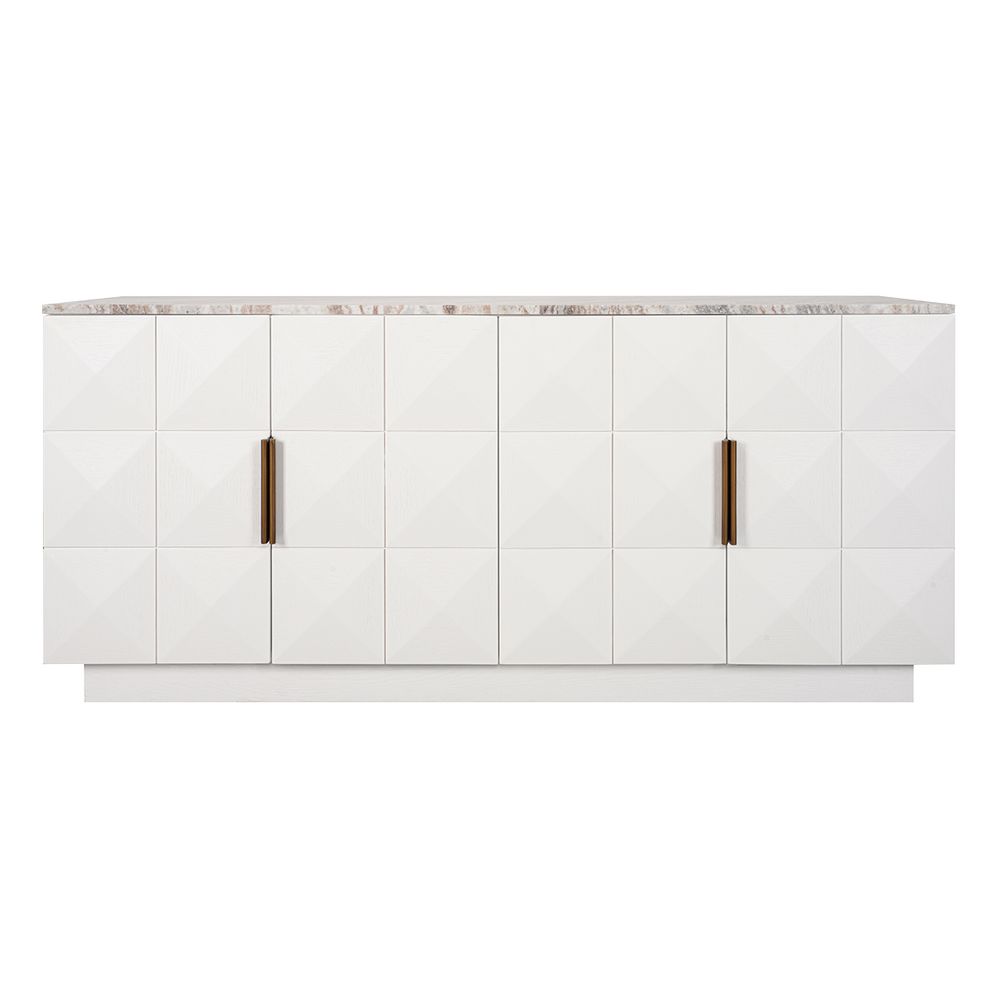 Benedict White Oak Buffet - Black Marble