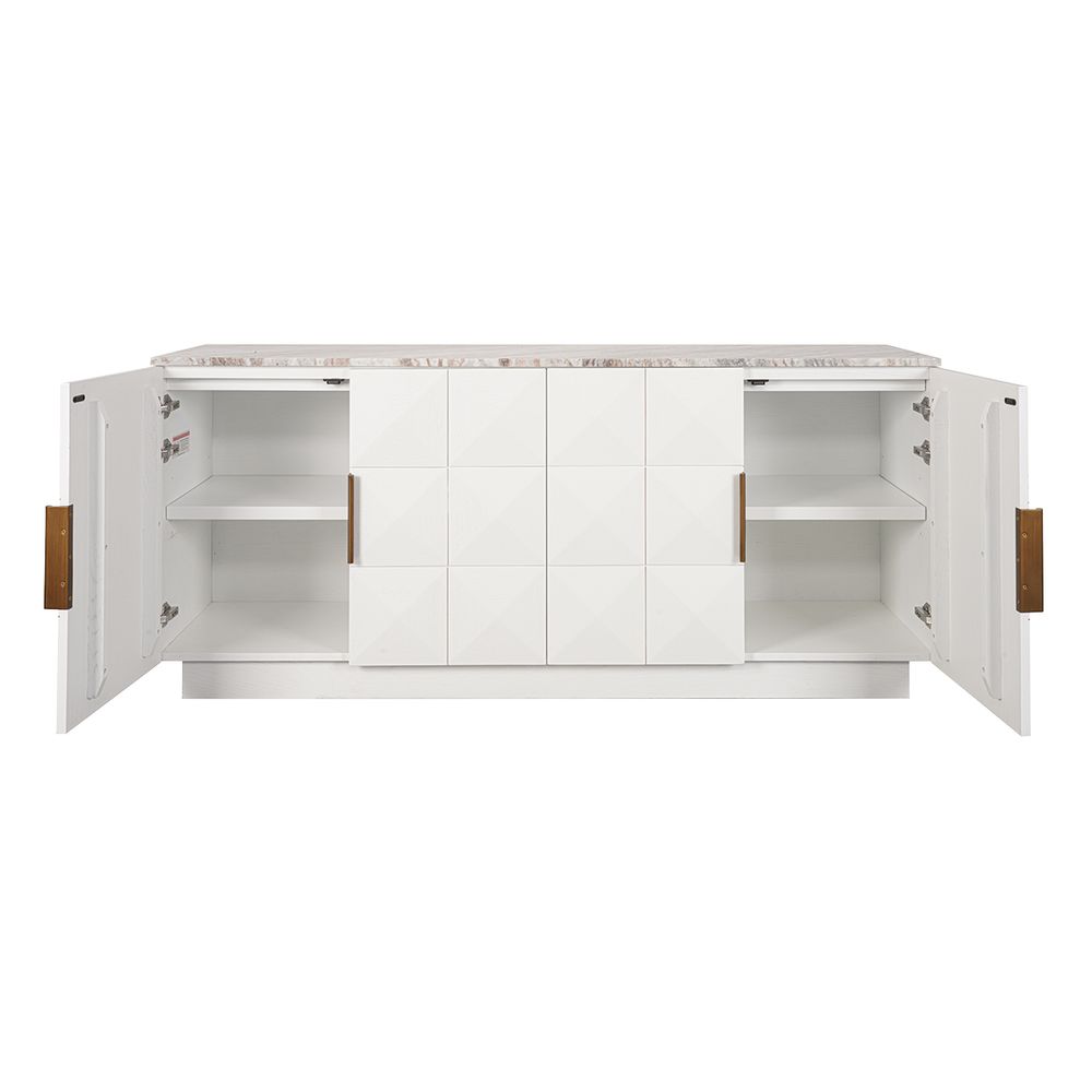 Benedict White Oak Buffet - River Brown Marble
