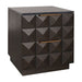 Benedict Smoked Oak Bedside Table - Black Marble