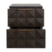 Benedict Smoked Oak Bedside Table - Black Marble