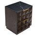 Benedict Smoked Oak Bedside Table - Black Marble