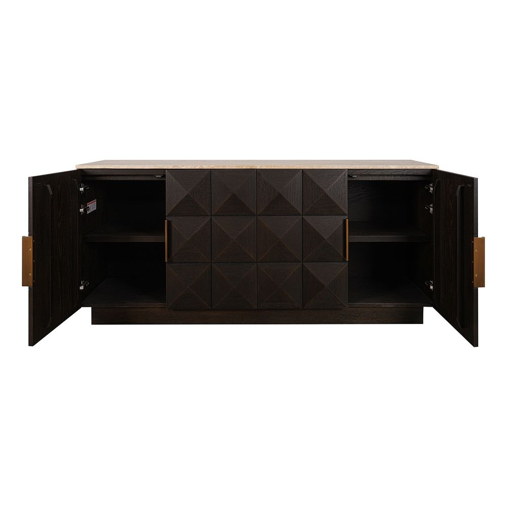 Benedict Smoked Oak Buffet - Travertine