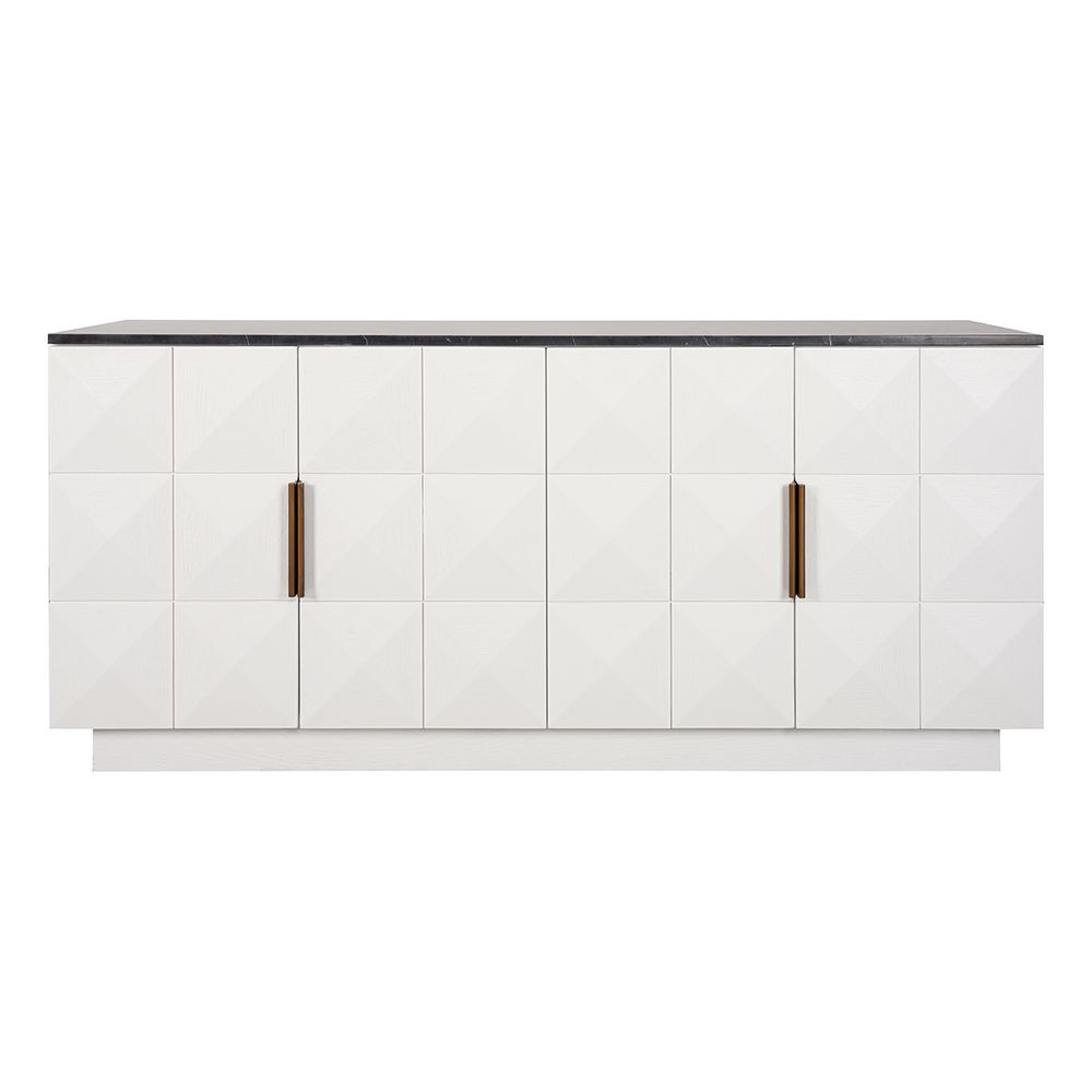 Benedict White Oak Buffet - Black Marble