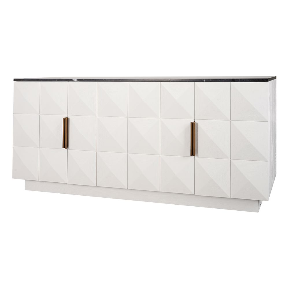 Benedict White Oak Buffet - Black Marble