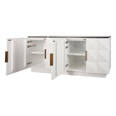 Benedict White Oak Buffet - Black Marble