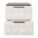 Benedict White Oak Bedside Table - Black Marble