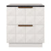 Benedict White Oak Bedside Table - Black Marble