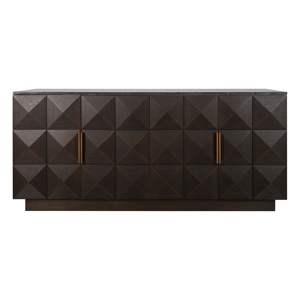 Benedict Smoked Oak Buffet - Black Marble