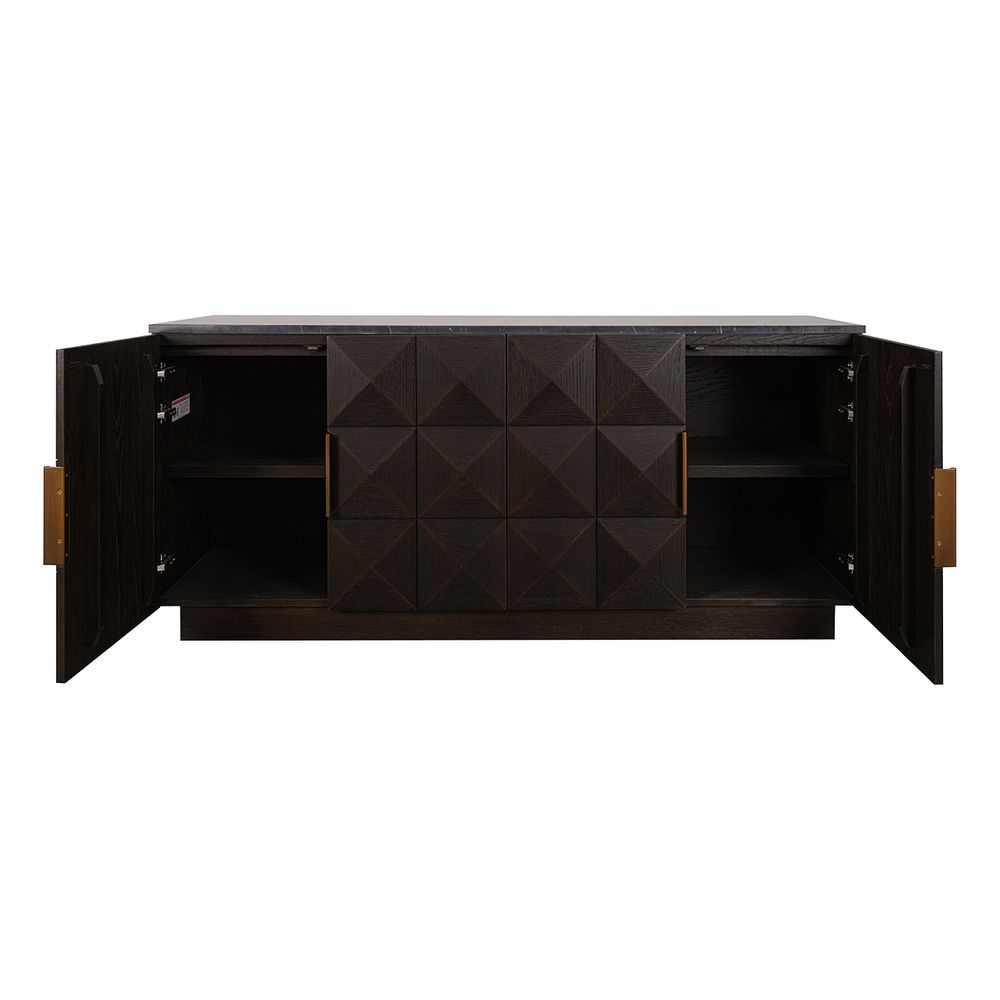 Benedict Smoked Oak Buffet - Black Marble